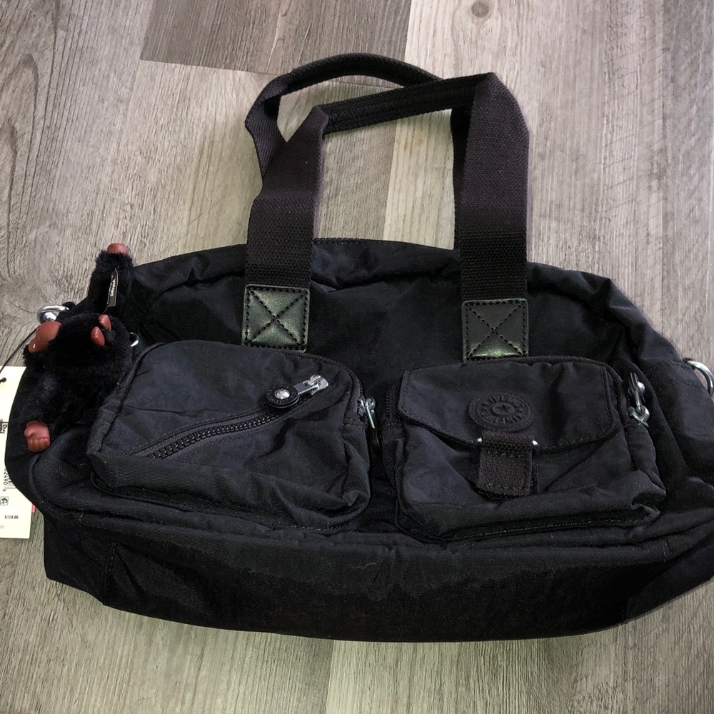 Kipling Defea Nylon Black Tonal Crossbody Shoulder Bag + Monkey Keychain NWT - Picture 11 of 16